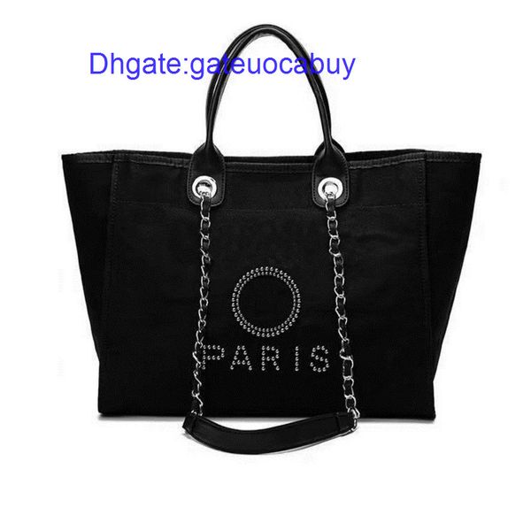 

fashion brand classic beach bags ch women handbags designers pearl evening bag female canvas portable high-capacity luxury trend big handbag, Black;red