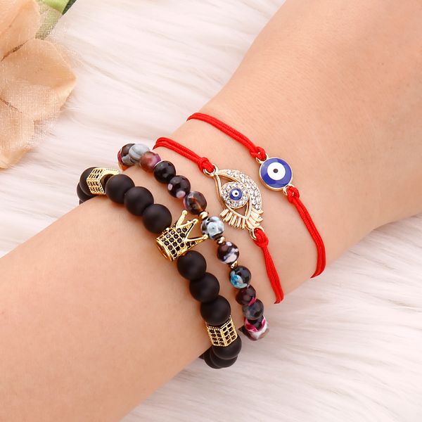 Bracciali turco Evil Lucky Eye per donna Corda intrecciata fatta a mano Gioielli fortunati Bracciale rosso femminile