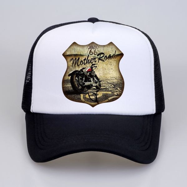 

route 66 vacation highway road sign trucker hat summer cool mesh baseball cap, Blue;gray