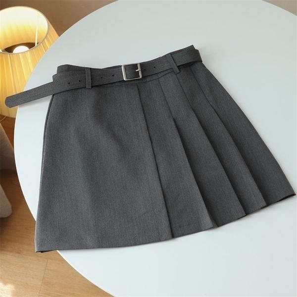 

denim skirt skater clothes women skirt korean fashion clothing 210325, Black