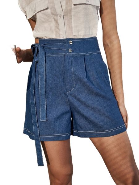 

sollinarry high waist tie side wide leg shorts 00xo#, White;black