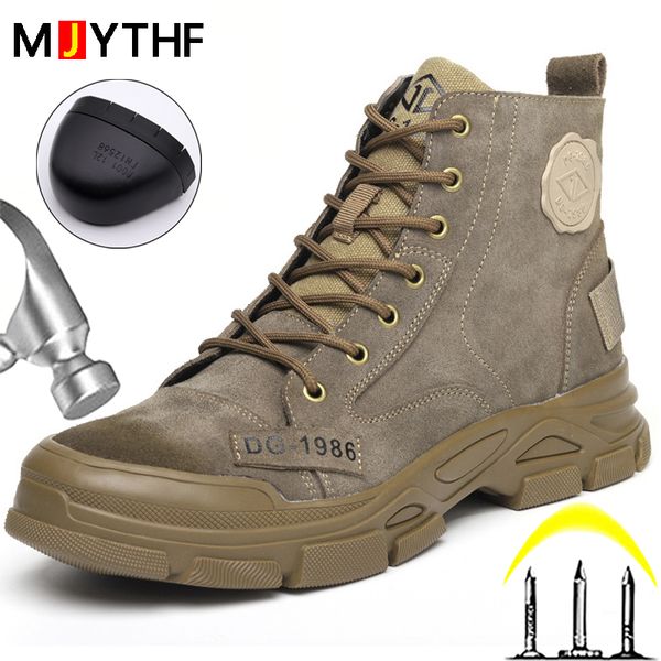 

men work &amp safety boots indestructible shoes footwear mens safety shoes puncture-proof work boots protective sh, Red;white