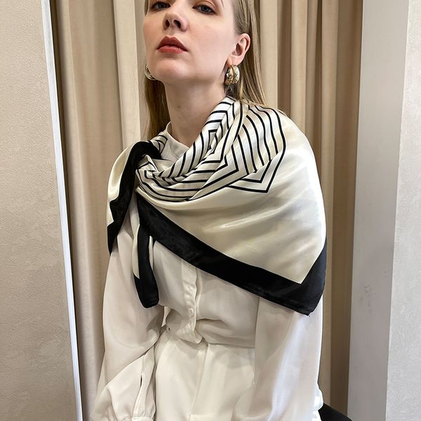 

silk scarf womens spring summer artificia lprinted stewardess scarf 90 x90cm large kerchief gift custom european and american shawl, Blue;gray