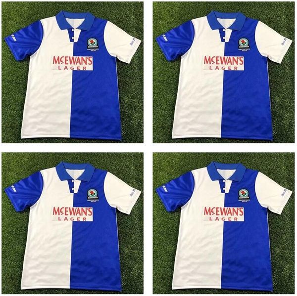 

1994 1995 blackburn rovers retro soccer jersey 94 95 blackburn alan shearer sutton hendry sherwood berg vintage classic football shirt, Black;yellow