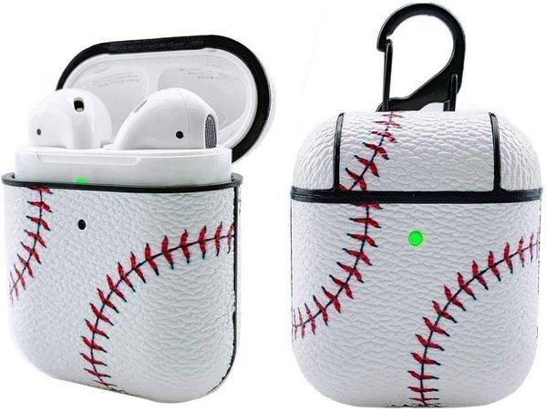 

case for airpods 1&2 case,front led visible,pc plastic inner + pu vegan leather pattern skin cute funny cool skin fashion stylish