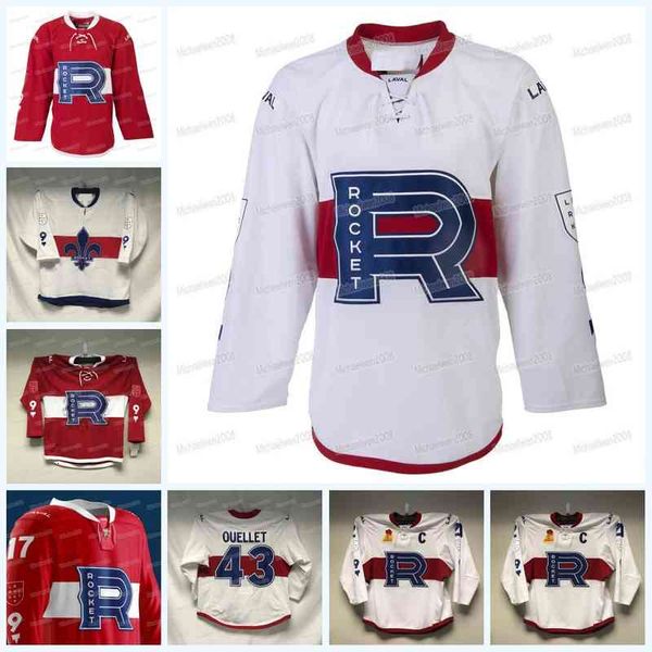 

custom laval rocket hockey jersey ahl tobie bisson gabriel bourque lukas vejdemo xavier ouellet alex belzile louie belpedio kevin roy cayden, Black