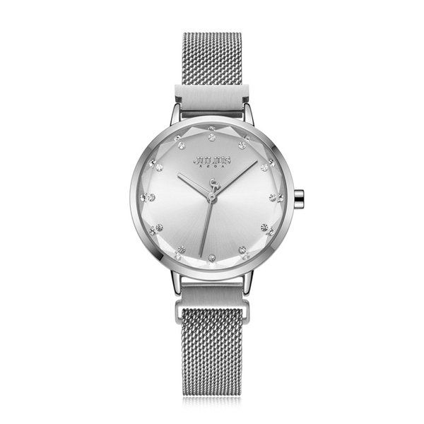 

2022 watch creative design magnet stainless steel mesh band women's japan miyota movt fashion quartz ja-1143 gift, Slivery;brown