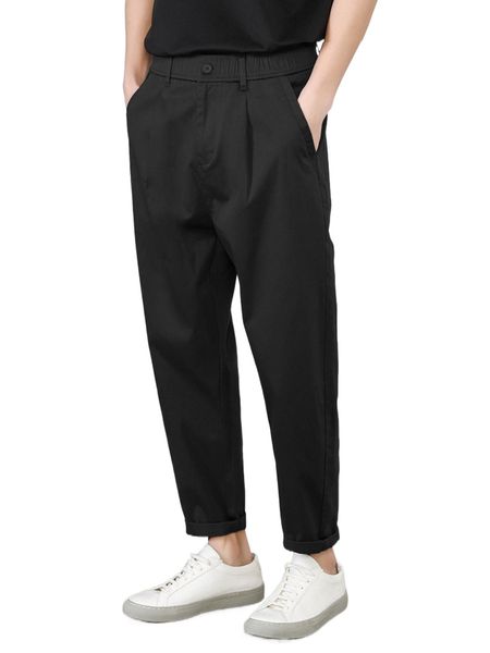 

men zipper fly slant pockets pants f3et#, Black