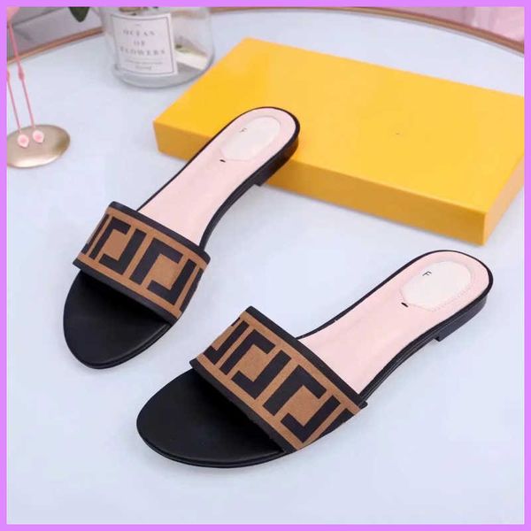 

new women luxury designer slipper slides summer ladies sandals designers outdoor street fashion shoes f letters beach sheepskin d2112094f t4, Black