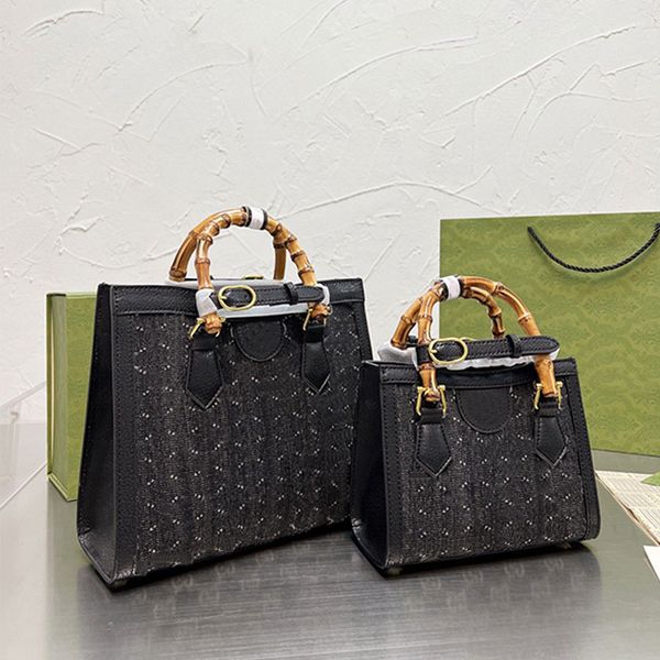 

2022 new bamboo large tote bag women denim totes handbag female letter handbags canvas shopping bags shopper clutch purse purses luxury desi