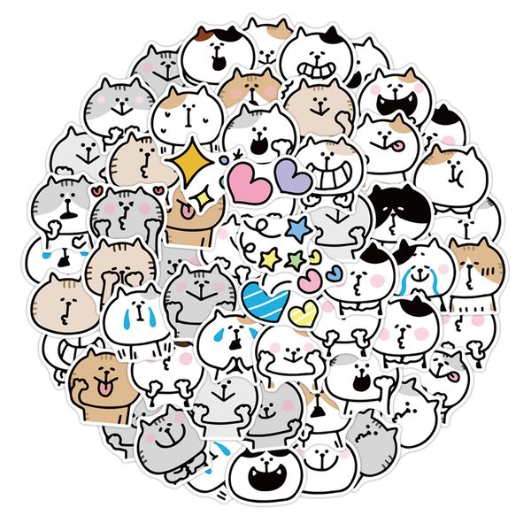 

40pcs cartoon cute cats animal lapsticker for car motorcycle notebook phone case skateboards tire luggage decals