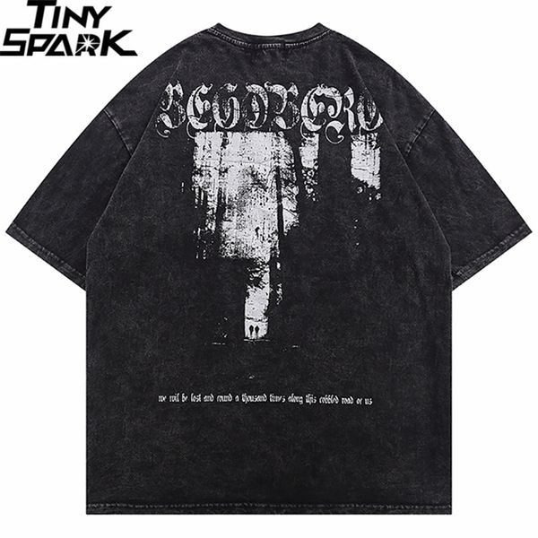 

hip hop streetwear washed t-shirt graphic printed t shirt men harajuku cotton casual tshirt summer short sleeve tees 220512, White;black