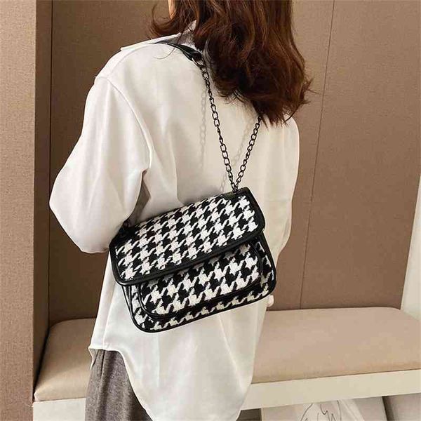 

bags lattice women's bag 2020ins public personality messenger bag postman purse