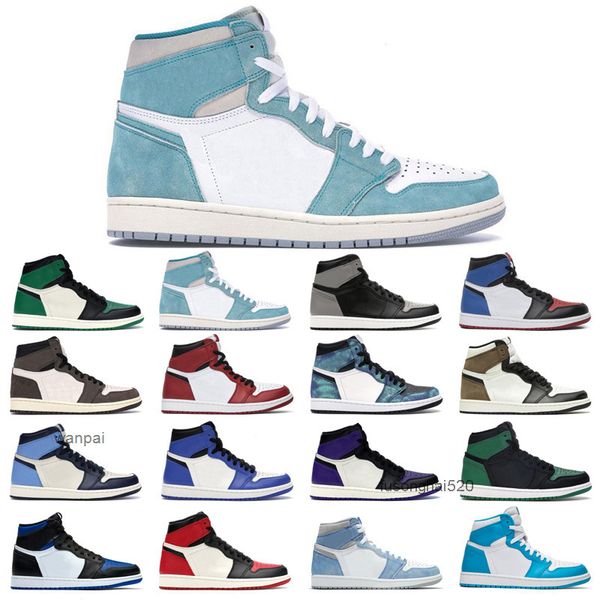 

2022 original jumpman 1s basketball shoes 1 men's turbo green hyper dark mocha tie dye court purple bred toe cactus jack chicago obsidi