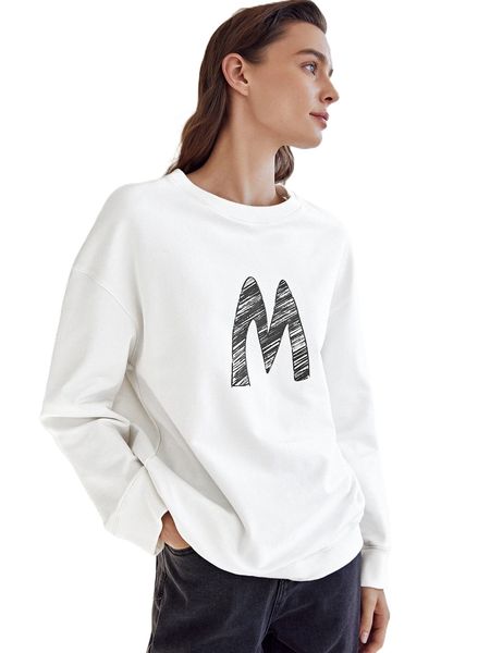 

motf premium cotton drop shoulder sweatshirt x1wc#, Black