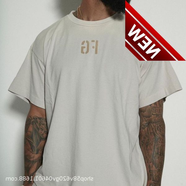

tested fg flocking letter short sleeve fog season 7 high street essentials loose t-shirt men's and women's fashion brand versatile, White;black