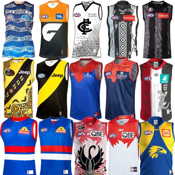 

geelong cats gws giants carlton jersey collingwood magpies richmond tigers melbourne demons tank bulldogs sydney swans aussie football jerse, Black;gray