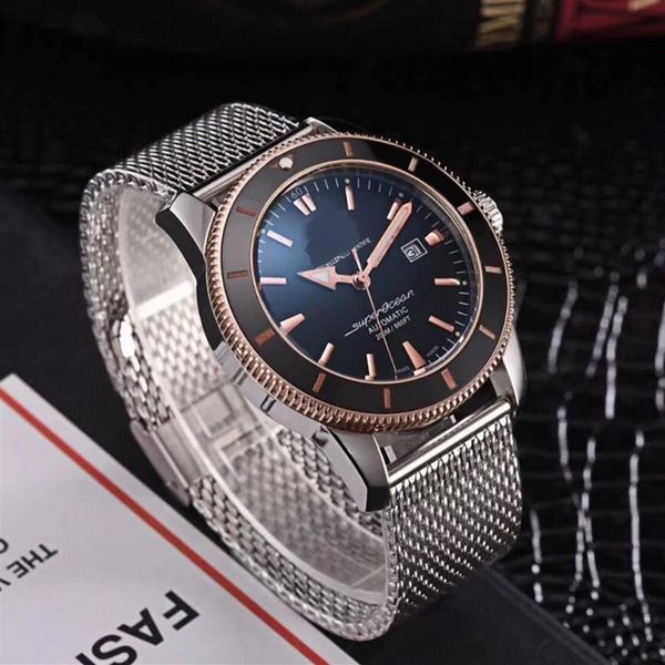 

montre de luxe men famous designer automatic machinery watches full stainless steel mesh strap wristwatches clock table mens2280, Slivery;brown