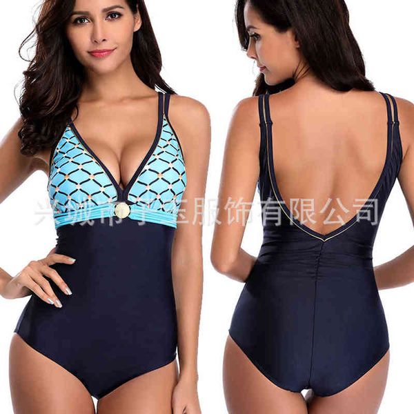 

backl 2022 bikini swimsuit women's printed large one-piece swimsuit, White;black
