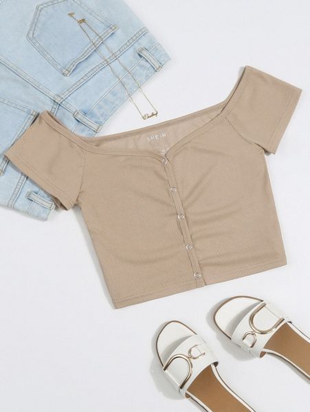

off shoulder raglan sleeve tee a83y#, White