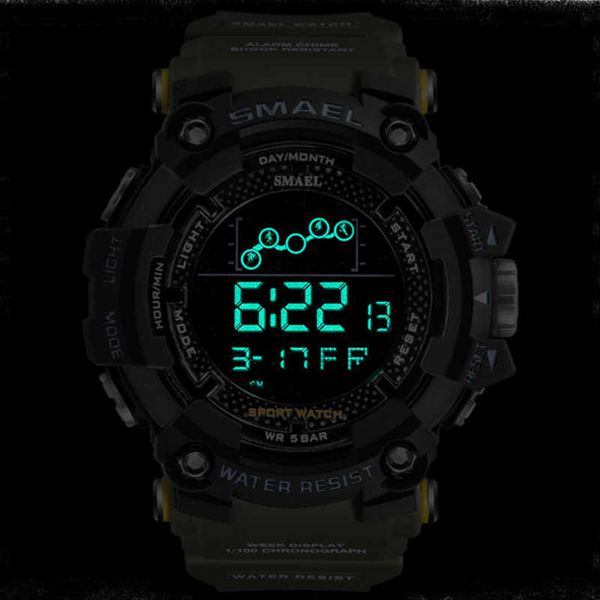 

mens watch military water resistant sport watch army led digital wrist satches for male watches, Slivery;brown