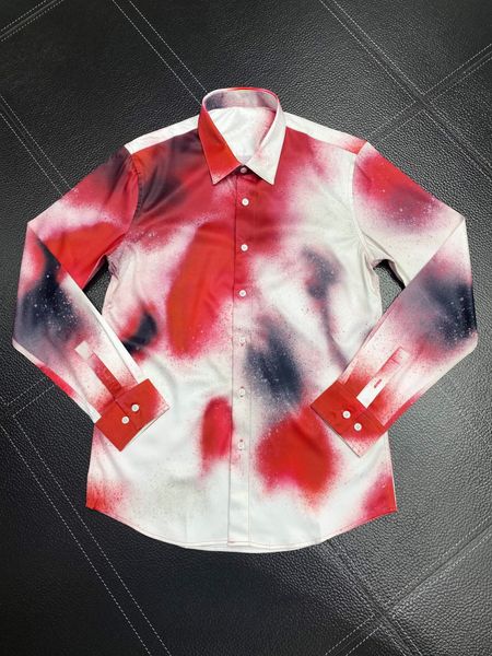 Camisas de grife de designer masculino Men manga longa Camisa de vestido de hip hop estilo de alta qualidade Tops de algodão 16337