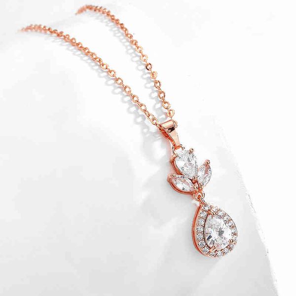 

designer compare with the original crakol classic inlaid aaa water drop zircon necklace personality simple temperament small fresh clavicle, Silver