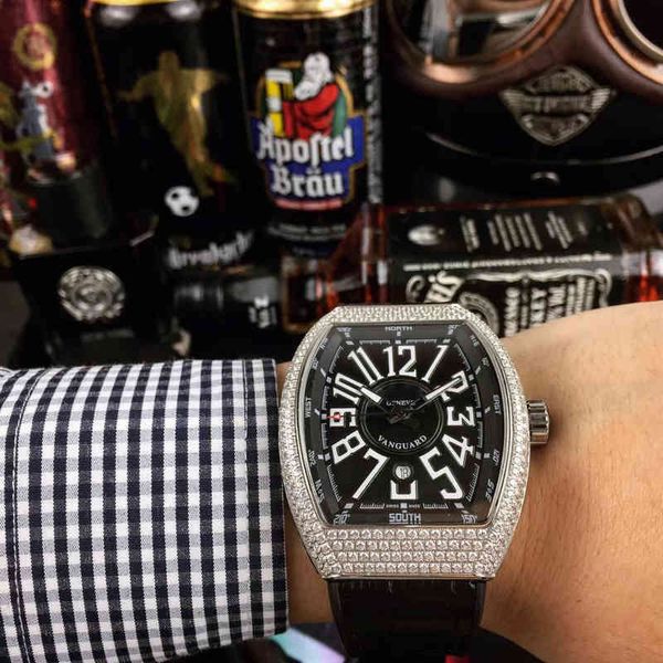 Uxury Watch Date Date Business Leisure Прямоугольные полные механические часы с модой с бриллиантовым поясом персонализированный светящийся календарь