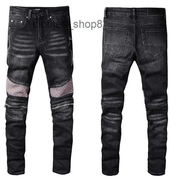 

european and american designer men trend a mirs-fluid street fashion patch locomotive style elastic slim fit jeans leggings #822m3, Blue