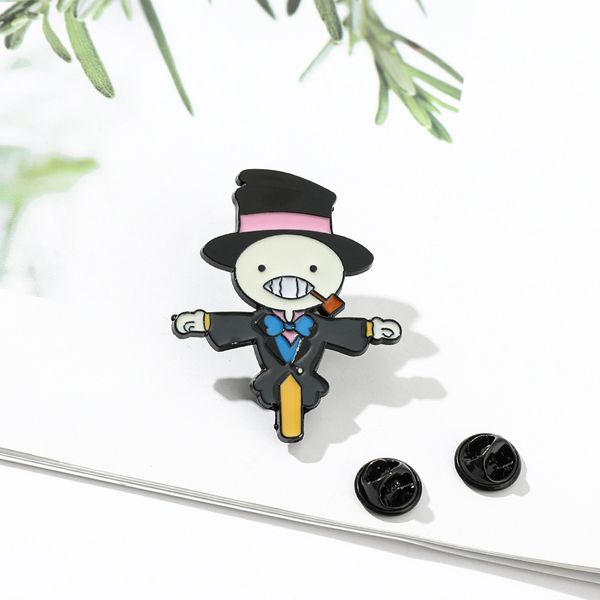 

anime howl's moving castle scarecrow kabu prince brooch pin enamel badge jackets fashion jewelry accessories, Blue