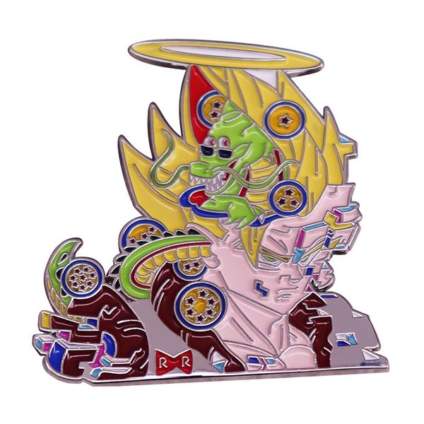 

dragon saiya people wukong brooch animation badge, Blue