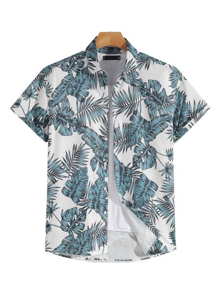 

men tropical print shirt without tee 17ur#, White;black