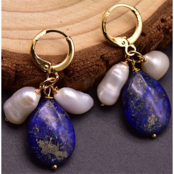 

white pearl red coral earrings gold-plated hook earrings jewelry women, Silver