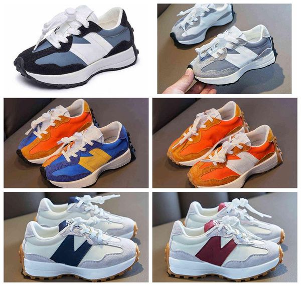 

athletic & kids shoes baby designer sneakers spring summer children sport leather breathable lace-up patchwork boys kid girls small waist ca, Black