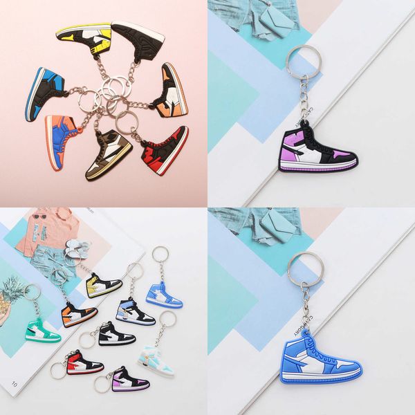 

pvc soft rubber basketball shoes keychains student backpack pendant jumpman 1 jordams jorden accessories key ring silicone 3d personalized k, Red;brown