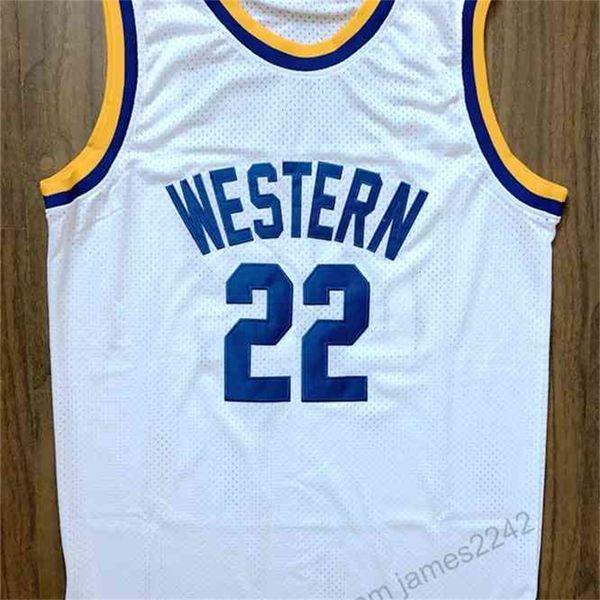 Nikivip butch McRae University Western University costurou o filme de basquete branco Blue Chips Filme #22 Tamanho S-xxxl Sport Top Quality