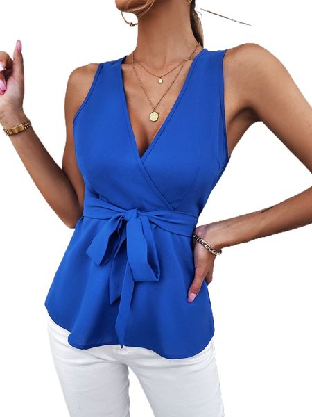 

solid tie front tank i9nz#, White