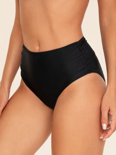 

ruched side high waist bikini bottom q0h0#, White;black