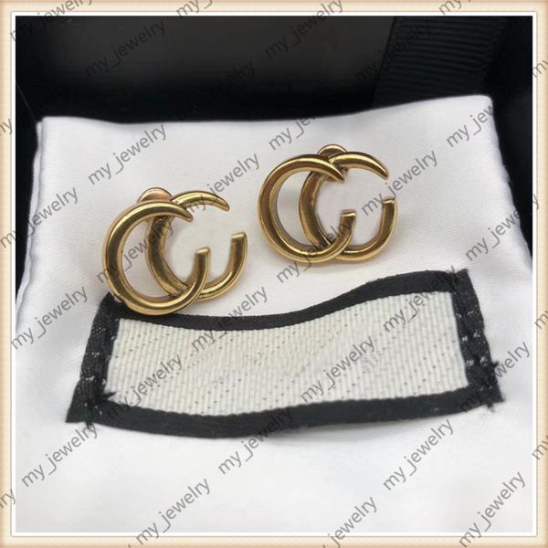 

designers ear studs fashion womens double g letter stud brands gold ear stud aretes simple earrings for woman luxurys designers earrings 66, Golden;silver