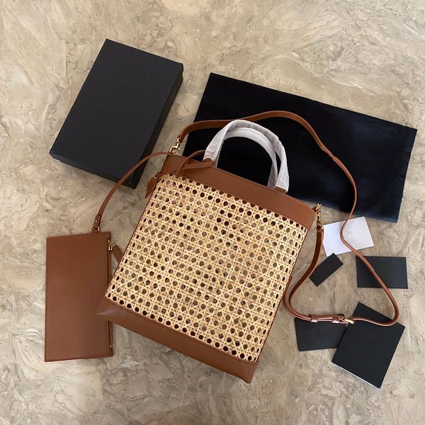 

new toyshopplng woven leather bamboo basket shopping bag mother's day gift