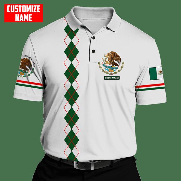 PLstarCosmos 3DPrint est Mexico Country Flag Polo Shirt Custom Name Team Harajuku Streetwear Tees Sleeveless Fitness Unisex 1 220713