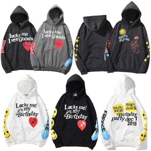 

2021 trendy hoodie european american hip hop love letter printing loose hooded sweater lovers coat men's and women's fashion, Black
