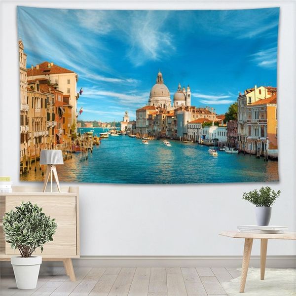 Benutzerdefinierte schöne Venedig Tapisserie Wandbehang für Partydekorationen Kunst Home Decor Stranddecken individuell 220622