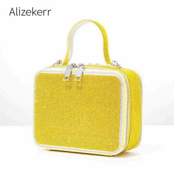 

evening bag plaid diamond box handbag women 2022 new elegant korean shiny crystal square crossbody bag ladie fashion purse luxury designer 2