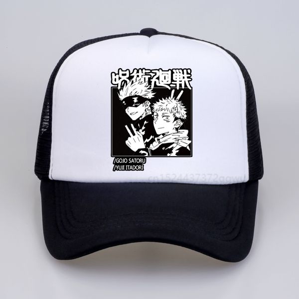 

jujutsu kaisen hoodie hip hop anime men baseball cap summer adjustable mesh breathable snapback hats outdoor sunhat, Blue;gray