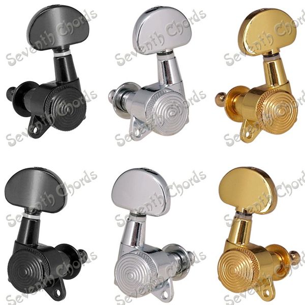 

a set 6 pcs semicircle button locked string tuners tuning peg key machine heads for acoustic electric guitar