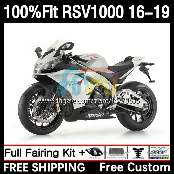 Corpo stampo ad iniezione per Aprilia RSV4 RSV 1000 RSV-1000 RSV1000R 16-19 Carrozzeria 5DH.131 RSV1000 R RR 16 17 18 19 RSV1000RR 2016 2017 2018 2019 OEM Carena argento lucido