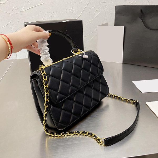 

22p calfskin leather trendy bags handle totes quilted matelasse chain cross body shoulder classic flap large capacity famous designer lu