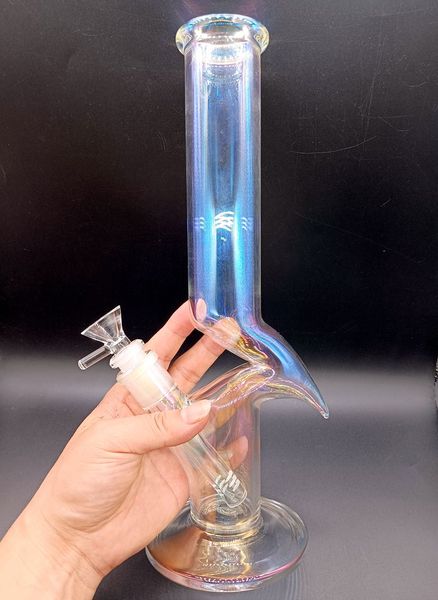 Pipa da fumo con bong in vetro da 14 pollici in titanio per acqua, design accattivante, riciclare l'olio Dab Rigs