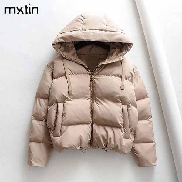 

womens winter hooded coats womans cotton casual jackets warm parkas female overcoat coat warm oversized womens casual 201125, Black